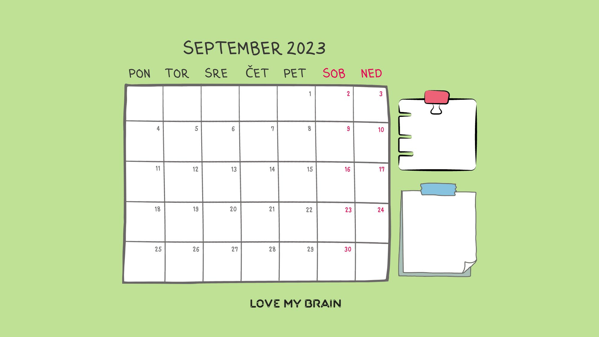 Šolski koledar za šolsko leto 2023/24